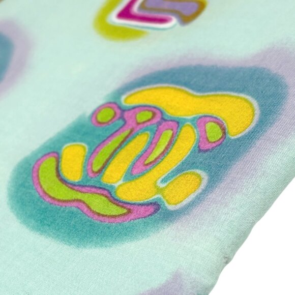 CHANEL Vintage CC Mark Logo Scarf Wrap Mint Green Multicolor Cotton [106410] - Picture 12 of 15